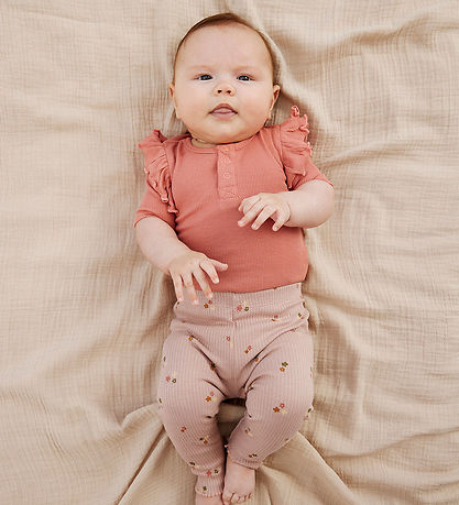 The New Siblings Leggings - Rib - TnsbOdelia - Adobe Rose m. Bla