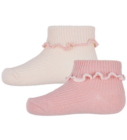 Konges Sløjd Socks - 2-Pack - Rib - Rose/Off White