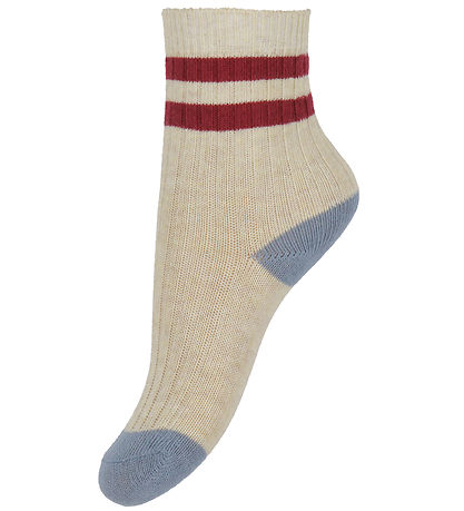 Konges Sløjd Socks - 2-Pack - Rib - Off White/Multi Strip Konges Sløjd Socks - 2-Pack - Rib - Off White/Multi Strip