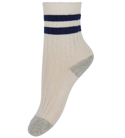 Konges Sløjd Socks - 2-Pack - Rib - Off White/Multi Strip Konges Sløjd Socks - 2-Pack - Rib - Off White/Multi Strip