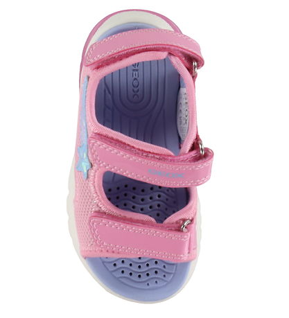 Geox Sandals w. light - Ciberdron - Pink/LT Sky
