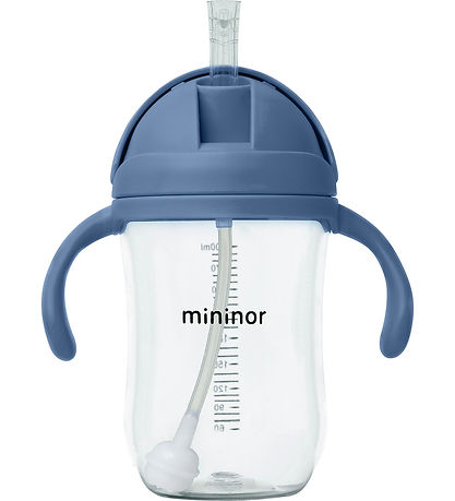 Mininor Kopp m. Sugerør - Tritan - 330ml - Blåhval