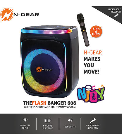 N-Gear Karaoke Speakers - Wireless - The Flash Banger 606 - Blac