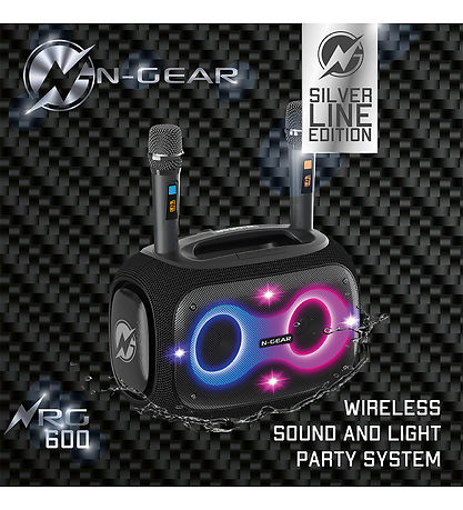 N-Gear Speaker with 2 Microphones - Wireless - NRG600 - Black N-Gear Speaker with 2 Microphones - Wireless - NRG600 - Black