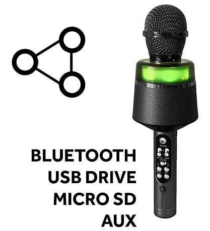 N-Gear Microfoon m. Licht - Draadloos - Star Mic 100 - Space Gre