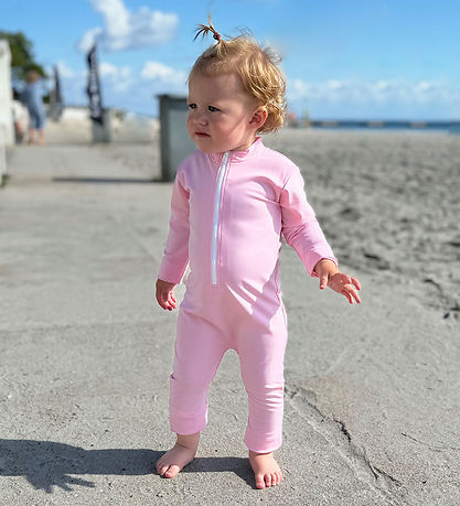 Petit Crabe Coverall Swimsuit - Lou - UV50+ - Milkshake w. Ice