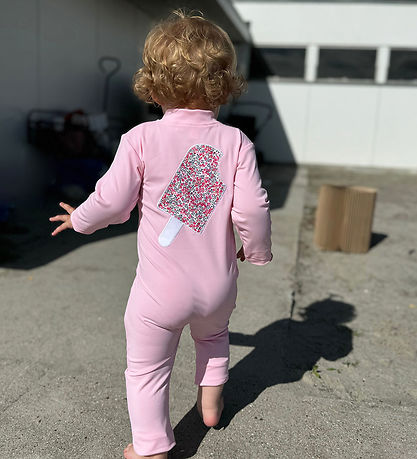 Petit Crabe Coverall Swimsuit - Lou - UV50+ - Milkshake w. Ice