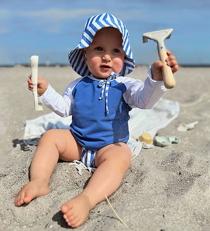 Petit Crabe Swim Top - Raglan - UV50+ - Sapphire/White Petit Crabe Swim Top - Raglan - UV50+ - Sapphire/White