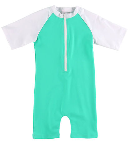 Petit Crabe Badoverall - Multicolor - UV50+ - Papegoja/White