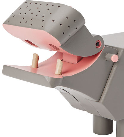 Kay Bojesen Träfigur - Flodhäst - 19 cm - Grå