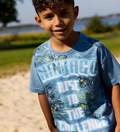 LEGO® Ninjago T-shirt - LwTaffy 308 - Dusty Blue w. Print