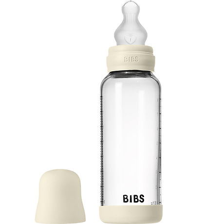 BIBS Feeding Bottle - 240 mL - Glass/Silicone - Ivory BIBS Feeding Bottle - 240 mL - Glass/Silicone - Ivory