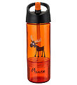 Carl Oscar Water Bottle w. Straws - 2-I-1 - Orange w. Moose Carl Oscar Water Bottle w. Straws - 2-I-1 - Orange w. Moose