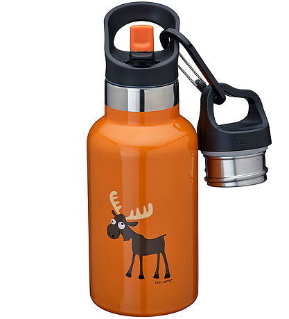 Carl Oscar Thermo Bottle - TEMPflask - 350 mL - Orange w. Moose Carl Oscar Thermo Bottle - TEMPflask - 350 mL - Orange w. Moose