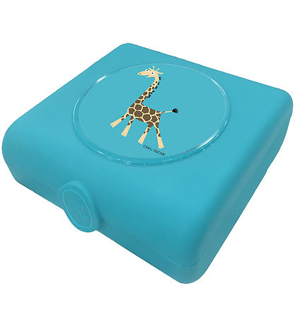 Carl Oscar Sandwich box - 14.5 cm - Turquoise w. Giraffe
