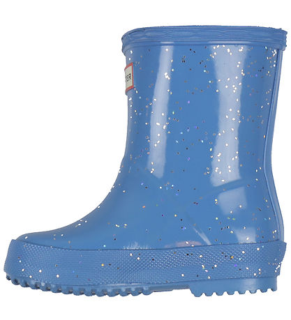 Hunter Rubber Boots - Kids First Giant Glitter - Azure Blue
