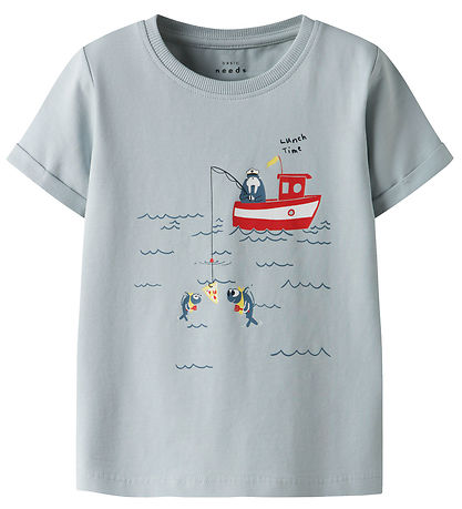T-Shirt Name It - NmmVux - Pearl Blue/Heure du déjeuner