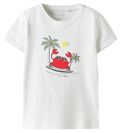 Name It T-shirt - NmmVux - Bright White/Crab Surf