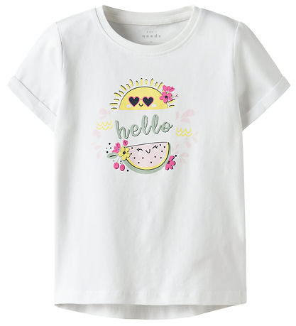 Name It T-shirt - NmfVix - Bright White/Hello Name It T-shirt - NmfVix - Bright White/Hello