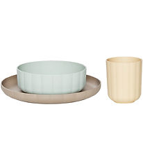OYOY Dinner Set - Bioplastic - 3 Parts - Pullo - Pale Mint/Vanil OYOY Dinner Set - Bioplastic - 3 Parts - Pullo - Pale Mint/Vanil