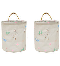 OYOY Oppbevaringskurver - 2-pack - Deer & Duck - Small - Beige OYOY Oppbevaringskurver - 2-pack - Deer & Duck - Small - Beige
