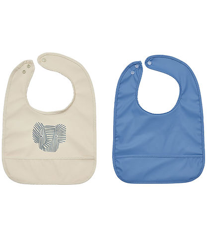 Bavoirs OYOY - 2 Pack - Erik Elephant - Beige/Blue Bavoirs OYOY - 2 Pack - Erik Elephant - Beige/Blue