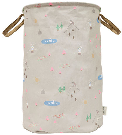 OYOY Storage Basket - Deer & Duck - Large - Beige