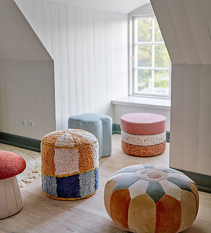 Bloomingville Pouf - 40x35 cm - Kio - Blue