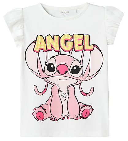 Name It T-Shirt - NmfAsbiri - Stitch - Bright White Name It T-Shirt - NmfAsbiri - Stitch - Bright White