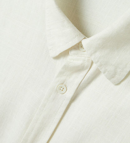 LMTD Shirt - NlnFinen - Viscose/Linen - White Alssum