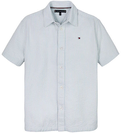 Tommy Hilfiger Shirt - Seersucker - Breezy Blue White Stripe