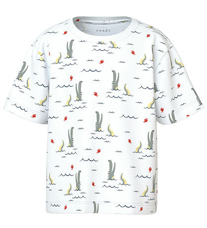 T-Shirt Name It - NmmValther - Bright White/Fish Alligator