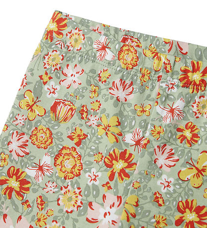 Name It Bicycle Shorts - NmfVayo - Aqua Gray w. Flowers Name It Bicycle Shorts - NmfVayo - Aqua Gray w. Flowers