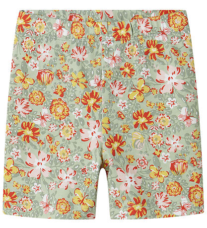 Name It Bicycle Shorts - NmfVayo - Aqua Gray w. Flowers Name It Bicycle Shorts - NmfVayo - Aqua Gray w. Flowers