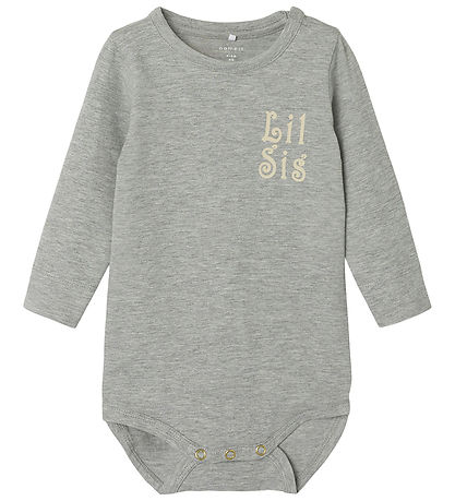 Name It Bodysuit l/s - NbfLaby - Grey Melange