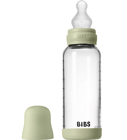 BIBS Feeding Bottle - 240 mL - Glass/Silicone - Sage