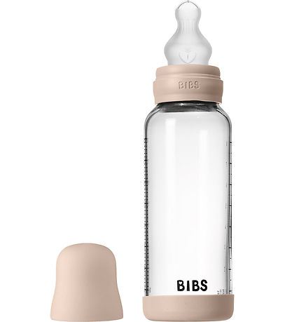 BIBS Feeding Bottle - 240 mL - Glass/Silicone - Blush