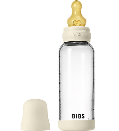 BIBS Feeding Bottle - 240 mL - Glass/Natural Rubber - Ivory BIBS Feeding Bottle - 240 mL - Glass/Natural Rubber - Ivory