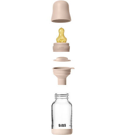 BIBS Babyflesje - 120 ml - Glas/Natuurlijk Rubber - Blush