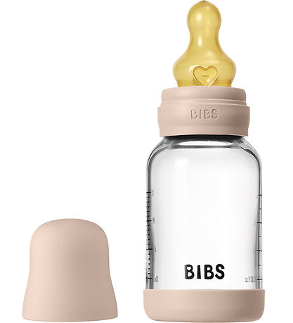 BIBS Babyflesje - 120 ml - Glas/Natuurlijk Rubber - Blush
