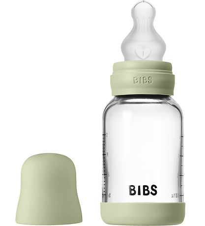 BIBS Feeding Bottle - 120 mL - Glass/Silicone - Sage