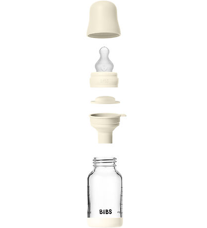 BIBS Feeding Bottle - 120 mL - Glass/Silicone - Ivory BIBS Feeding Bottle - 120 mL - Glass/Silicone - Ivory
