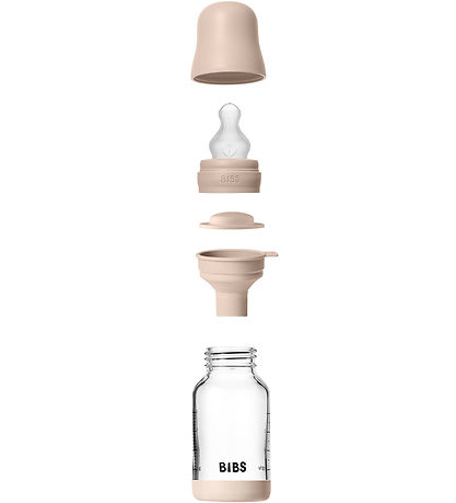BIBS Feeding Bottle - 120 mL - Glass/Silicone - Blush