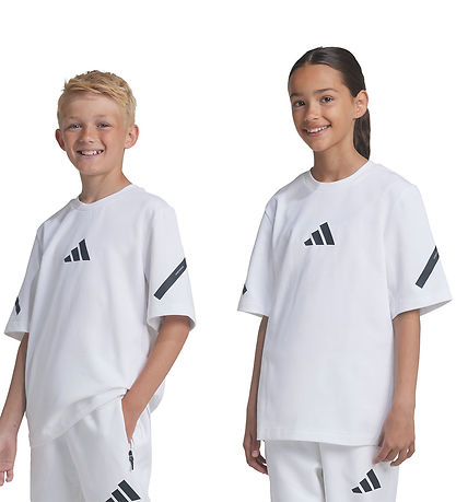 adidas Performance T-shirt - J ZNE Tee - White/Black