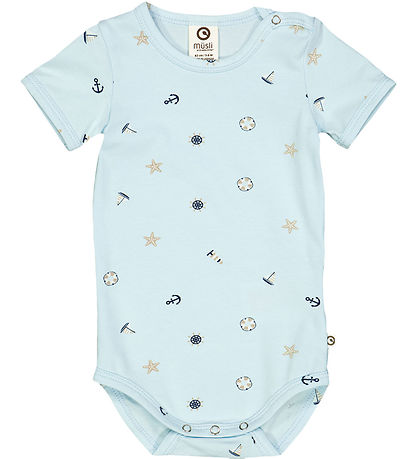 Müsli Bodysuit s/s - Breeze - Night Blue/Cashmere