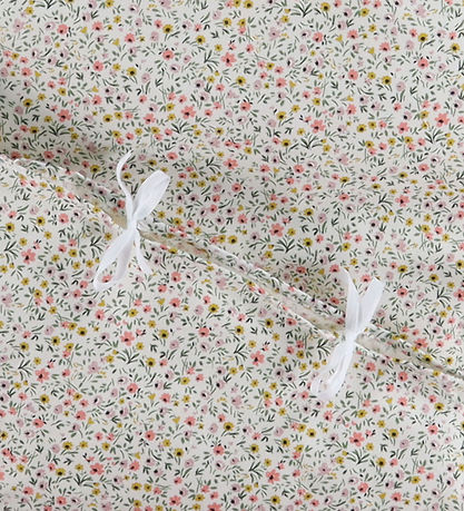 Nørgaard Madsens Beddengoed - Baby - Wit m. Roze en Geel Bl Nørgaard Madsens Beddengoed - Baby - Wit m. Roze en Geel Bl