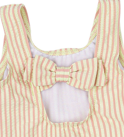 Petit Piao Swimsuit - Bow Tie - Bright Rose/White