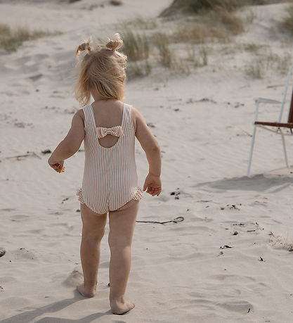 Petit Piao Swimsuit - Bow Tie - Bright Rose/White