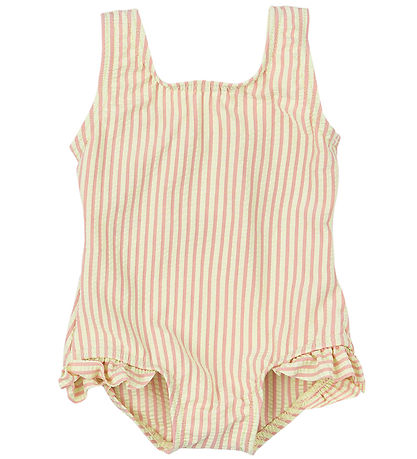 Petit Piao Swimsuit - Bow Tie - Bright Rose/White