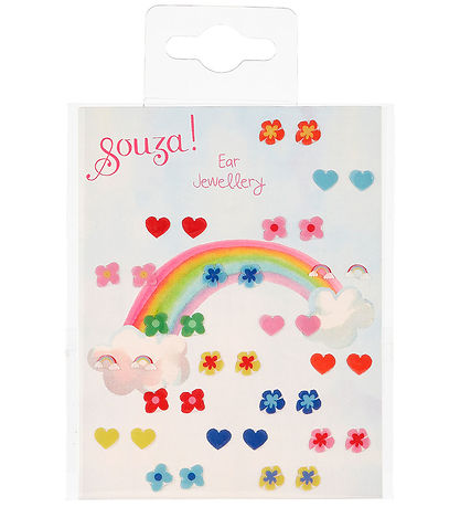 Boucles d'oreilles Autocollants Souza - 19 Paire - Fleurs/Hearts